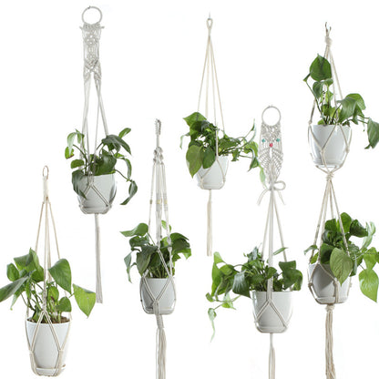 Handmade Cotton Rope Plant Hanger Basket for Indoor Plants