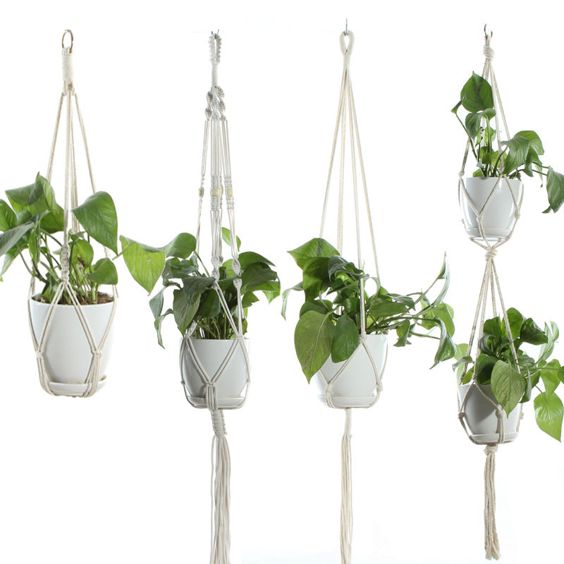 Handmade Cotton Rope Plant Hanger Basket for Indoor Plants