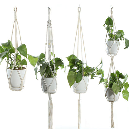 Handmade Cotton Rope Plant Hanger Basket for Indoor Plants